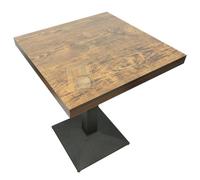MUL-BOUTIQUE Tavolo da pranzo a forma quadrata, tavolo quadrato in stile industriale, 60 x 60 x 75 cm, gambe in ferro e piano in legno, per sala da pranzo, cucina, soggiorno (orloga retrò)