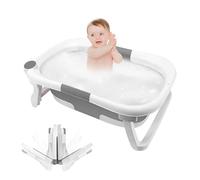 MUL-BOUTIQUE Vasca da bagno per bambini pieghevole, adatta per bambini di età compresa tra 0 e 2 anni, leggera e facile da spostare, stabile e durevole, senza pericolo per i bambini (grigio-20cm(H))