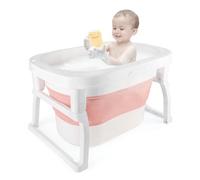 MUL-BOUTIQUE Vasca da bagno pieghevole per bambini con sgabello interno, vasca da bagno adatta per bambini di tutte le età, facile da bagno e senza pericolo per i bambini