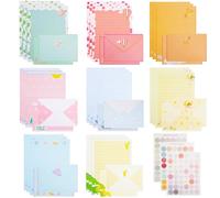 Mulaibdin 120 Pezzi Carta da Lettere con Busta, 80 Carta da Lettere & 40 Busta Lettera, Carino & Elegante Set Cancelleria con Busta per Invito,Ufficio,Scuola,Casa,viaggio,Regalo,Bambina,Adulti