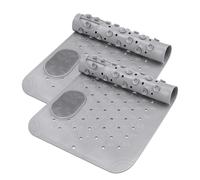 Mulaibdin 2 Pezzi Tappeto Doccia Antiscivolo & Antimuffa, Tappetino da Bagno con Ventose, Grigio Tappetino Doccia con Massaggiante, Rettangolare Tappeto Vasca Antiscivolo Bambini