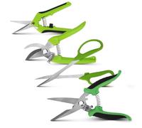 Mulaibdin 4 Pezzi Forbici Potatura, Cesoie Potatura Piccole, Forbici Giardinaggio Professionali, Forbice da Giardino a Cricchetto, Punto Cesoie Giardinaggio per Piante,Fiori,Bonsai,Siepe,Rami,Verdura