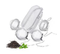 Mulaibdin 5 Pezzi Infusore Tè Acciaio Inox, Infusore per Tisane Tazza, Infusori a Uovo con Gancio a Catena, Durevole Filtro da Tè, Filtro per Tisane per Tè Sfuso,Spezie, Condimenti