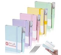 Mulaibdin 5 Pezzi Taccuino Tascabile, Quaderno Appunti Piccolo, Block Notes Piccoli con Penna, Quadernino Piccolo A7, Taccuino Appunti portatile per Scolastiche,Ufficio,Diario di Viaggio, 200 Pagine