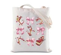 Mulan Mushu Bow Tote Bag Mushu Drago Coquette Borsa per la spesa riutilizzabile Emozione di Mushu Borsa a tracolla, Borsa Mushu Bow, 35*40cm
