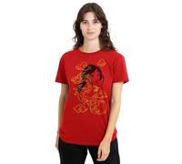 Mulan Mushu Breezy Illustration Maglietta da Donna, Rossa, M, Rosso, M