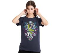 Mulan Stained Glass Ladies T Shirt, Deep Navy, Blu Scuro, S Donna