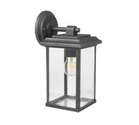 MULANDI Applique da Parete per Esterni, Lampadina E27 Max 25W (Non Inclusa), IP65 ImpermeabileCorpo in Alluminio, Diffusore in Vetro, Lampada da Esterno a Parete con Paralume in Vetro Trasparente
