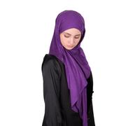 MuLanLegend Sciarpa triangolare fatta a mano | Scialle Hijab in cotone | Avvolgimenti a turbante facili | Copertura infinita del collo, Viola, 74 Inches (185 cm ) and 37 Inches (92 cm) in Height