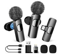 MULBEVD Microfono Lavalier Wireless per Smartphone - Microfono per Video Social, iPhone/Android/Tavoletta, Lavalier Wireless Pronto all'uso, Noise-Canceling, YouTube, TikTok, YouTube e Instagram