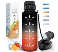 Mulbijeo Borraccia 1,5 Litri, Riutilizzabile, Borraccia con Cannuccia, Borracce, A Prova di Perdita & Portatile, Bottiglia Acqua Motivazionale per Scuola, Palestra, Campeggio, Ciclismo, Yoga