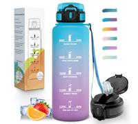 Mulbijeo Borraccia 1,5 Litri, Riutilizzabile, Borraccia con Cannuccia, Borracce, A Prova di Perdita & Portatile, Bottiglia Acqua Motivazionale per Scuola, Palestra, Campeggio, Ciclismo, Yoga
