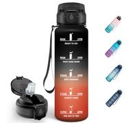 Mulbijeo Borraccia 1000ML, Senza BPA & A Prova di Perdita, Borracce con Cannuccia, Reutilizables, Bottiglia, Design Impermeabile, Borracce Motivazionale per Barbecue