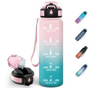 Mulbijeo Borraccia 1000ML, Senza BPA & A Prova di Perdita, Borracce con Cannuccia, Reutilizables, Bottiglia, Design Impermeabile, Borracce Motivazionale per Picnic
