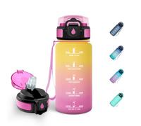Mulbijeo Borraccia 500ML, Senza BPA & A Prova di Perdita, Borracce con Cannuccia, Reutilizables, Bottiglia, Design Impermeabile, Borracce Motivazionale per Ciclismo