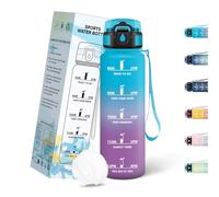 Mulbijeo Borraccia Palestra 500ML, Semplice e Portatile, Borraccia Bambini, Riutilizzabile, Borracce Motivazionale, A Prova di Perdite, Borracce per Corsa, Lavoro, Scuola, Campeggio