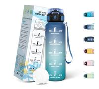 Mulbijeo Borraccia Palestra 500ML, Semplice e Portatile, Borraccia Bambini, Riutilizzabile, Borracce Motivazionale, A Prova di Perdite, Borracce per Corsa, Lavoro, Scuola, Campeggio