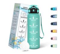 Mulbijeo Borraccia Palestra 500ML, Semplice e Portatile, Borraccia Bambini, Riutilizzabile, Borracce Motivazionale, A Prova di Perdite, Borracce per Corsa, Lavoro, Scuola, Campeggio