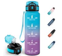 Mulbijeo Borraccia, Senza BPA & A Prova di Perdita, Borracce con Cannuccia, Reutilizables, Bottiglia 1L, Design Impermeabile, Borracce Motivazionale per Yoga, CrossFit