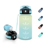 Mulbijeo Borraccia, Senza BPA & A Prova di Perdita, Borracce con Cannuccia, Reutilizables, Bottiglia 500ML, Borracce Motivazionale per Sport, Corsa, Allenamento