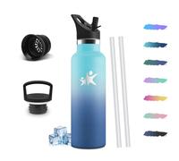 Mulbijeo Borraccia Termica con Cannuccia, 500ml Acciaio Inox 18/8, Termos, Senza BPA e Antiperdita, Borraccia Palestra, Borracce, per Scuola, Sport, Viaggi, Bottiglia Acqua