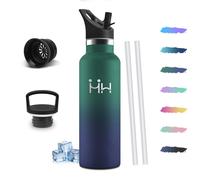 Mulbijeo Borraccia Termica con Cannuccia, 750ml Acciaio Inox 18/8, Termos, Senza BPA e Antiperdita, Borraccia Palestra, Borracce, per Scuola, Sport, Viaggi, Bottiglia Acqua