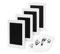 Mulbijeo Kit Impronte Mani E Piedi Bebè - 4 Pezzi - Nero, Inchiostro Atossico Senza Contatto, Facile Da Usare Per Neonati & Animali Domestici, Regalo Conservazione Ricordi Crescita