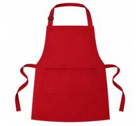 Mulbijeo Pezzi Taglia Grossa Grembiule, 1 Pezzo con Due Tasche &Dotato di Cinghie a Spalla Regolabili, Adatto per Cucinare e Lavoro, Grembiule per Cameriere e Parrucchiere, Rosso