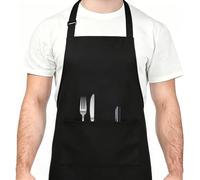 Mulbijeo Pezzi Taglia Grossa Grembiule, Grembiule da Cuoco con 2 Tasche, Adatto per Cucinare e Lavoro, Grembiule per Cameriere e Parrucchiere