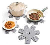 Mulbijeo Sottopentole In Feltro - Design Stelle & Luna - 5 Pezzi - Proteggi Piano Cottura & Mobili Da Calore E Graffi - Feltro Spesso Antiscivolo Per Pentole, Padelle & Stoviglie In Cucina