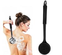 Mulbijeo Spazzola Corpo, con Manico Lungo, Spazzola Schiena Doccia, Resistente alla Muffa, Spugna Silicone Corpo, Massaggio, Spugna per Schiena Doccia per Pelle Sensibile, Donna Uomo Nero