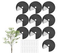Mulch Rings For Trees - PE 42x42x0.5cm / 60x60x0.5cm | Tree Root Mulch Protector | Ring Root Barrier Guard Garden Landscape Lawn Flowerbed Protection With Ground Nails For Yard Farm Backyard Use