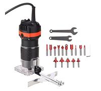 Mulcort 800W 30000r/min Trimmer per legno elettrico multifunzionale Router per legno Trimmer per laminato Trimmer per scanalatura professionale per falegname Carpentiere con 15 frese 220V