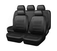 Mulcort 9 Pezzi di Sedile in Pelle PU Copertine di Sedili Airbag Compatibile Easy Installazione Easy Fit Fit Ottimo per Gli Adattamenti Estivi per l'inverno (Nero)