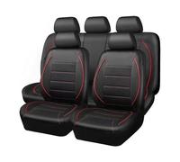 Mulcort 9 Pezzi di Sedile in Pelle PU Copertine di Sedili Airbag Compatibile Easy Installazione Easy Fit Fit Ottimo per Gli Adattamenti Estivi per l'inverno (Rosso)
