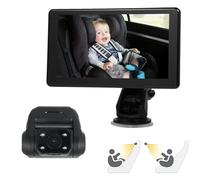 Mulcort Camera Specchio per Auto per Bambini LCD 7 Pollici, Monitor Touchscreen di Registrazione Video 2K, con Visione Notturna, Vista Ampia, Ideale per Osservare il Bambino Durante