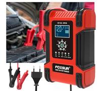 Mulcort Caricabatterie per auto 12V/12A 24V/6A Caricabatterie intelligenti completamente automatici Manutentore Caricabatterie portatile Desolfatore per batterie per auto Moto Camper Tosaerba Barche