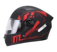 Mulcort Casco Motociclistico, Casco Guida in Bicicletta Leggera per Uomini e Donne, Circonferenze della Testa di Elmetto a Faccia Piena 54-61 Cm con Caloroso Staccabile, Strato di Cotone (Rosso)