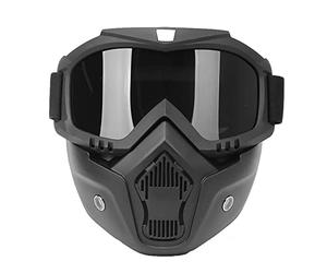 Mulcort Maschera per Il Viso Mortorcycle Occhiali ad Alta Definizione con Filtro per la Bocca per Casco a Faccia Aperta Protezione per Gli Occhi da Motocross