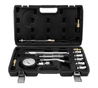 Mulcort Set Prova Compressione Cilindri 11 pezzi. Strumento di Alta qualità per la Diagnosi dei Problemi del Motore di Auto, Moto e Tosaerba in Metallo e Plastica