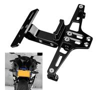 Mulcort Supporto targa moto con luci a LED Portatarga in lega di alluminio universale nero