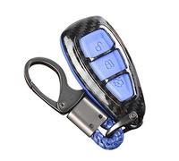 Mulcort Tasto Remoto in Fibra di Carbonio FOB Caso FOB Copertina di Voce Senza Chiave Copertina Compatibile con C-Max Snap su Nessuna Colla Necessaria 3 Pulsanti Nero Blu Rosso (Blu)