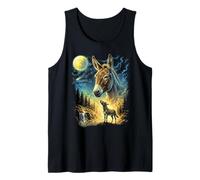 Mule Howling to The Moon Meme Funny 90's Mule Farm Animal Canotta