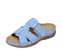 Mule - Pantofole comode da donna, con punta aperta, sandali con punta aperta, suola comoda, antiscivolo leggera, pantofole per supporto per la vita plantare, comode, Blu cielo., 38 EU