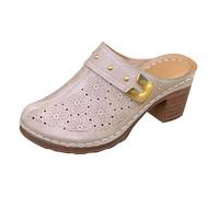 Mule - Scarpe da donna comode, con tacco a blocco, punta chiusa, tacco, a blocco spesso, comodo, elegante, con tacco alto, moderno, alla moda, versatile, sandalo con cinturino posteriore, rosa, 42 EU
