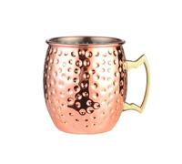 Mule, tazza in rame martellata Moscow Mule, con manico, 530 ml, design retrò, per amanti della birra, dei cocktail e delle bevande, in acciaio inox