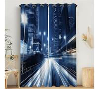MULERN Architettura Paesaggio Tende a Pannello 2 Pannelli con Occhielli, Città Autostrada, Oscuranti Trattamento della Finestra per Camera da Letto, Tende cameretta bambini 140L x 240A cm, Blu scuro