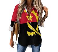 MULERN Camicia con Colletto e Bandiera Angola