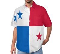 MULERN Camicia da Uomo a Maniche Corte Funky, Panama, Aloha Camicias Estiva per la Spiaggia, vestibilità Normale con Bottoni, per Libero Vacanze