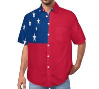 MULERN Camicia da Uomo a Maniche Corte Funky, Samoa, Aloha Camicias Estiva per la Spiaggia, vestibilità Normale con Bottoni, per Libero Vacanze